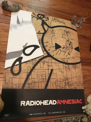 RADIOHEAD 2001 PROMO ONLY POSTER for Amnesiac CD 18x24 Rare Thom Yorke Kid A 2