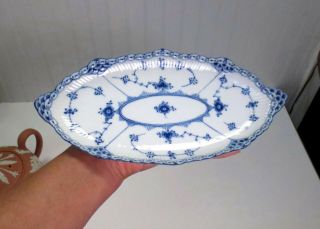 Vintage Royal Copenhagen Porcelain Blue Fluted Pickle Relish Dish Tray 349