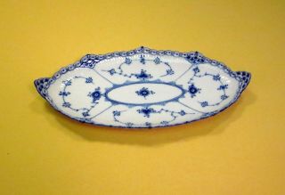 Vintage Royal Copenhagen Porcelain Blue Fluted Pickle Relish Dish Tray 349 4