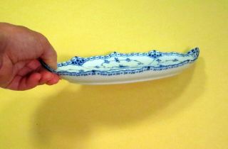 Vintage Royal Copenhagen Porcelain Blue Fluted Pickle Relish Dish Tray 349 5