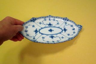 Vintage Royal Copenhagen Porcelain Blue Fluted Pickle Relish Dish Tray 349 6