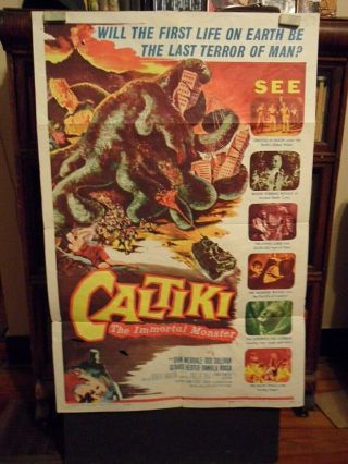 Caltiki The Immortal Monster 1960 One - Sheet Movie Poster Mario Bava