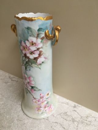 Circa 1900 Antique Vienna Austria Hand Painted Porcelain Floral Vase