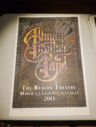 Allman Brothers Band Beacon Theatre Run 2013 Poster