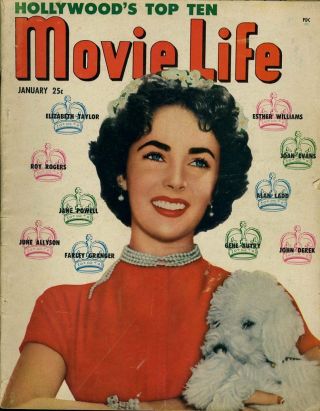 Elizabeth Taylor Roy Rogers John Derek Alan Ladd Movie Life Jan 1951