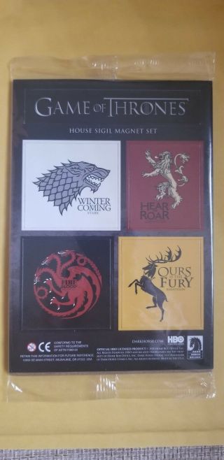 Game Of Thrones House Sigil Set Of 4 Magnets