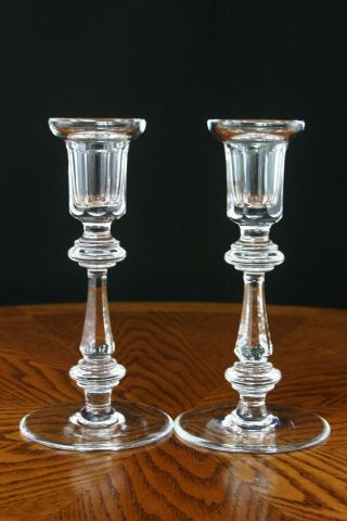 Waterford Crystal 8 " Vintage Candlestick Holders Signed Made In Ireland