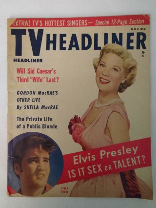 Tv Headliner - Dinah Shore Elvis Presley - November 1956