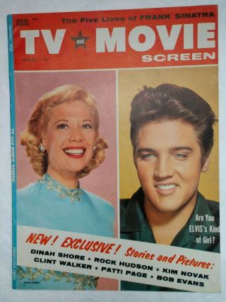 Tv And Movie Screen - Dinah Shore Elvis Presley - January 1958