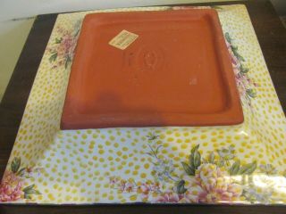 MacKenzie Childs Torquay Kelp & Urchin Ceramic Serving Platter Roses 12 