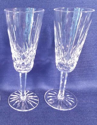 Waterford Lismore Champagne Flute Set Of 3 Signed 7 1/4 " High