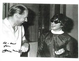 George Martin & John Lennon Signed 8x11 Autograph Stockcard Photo With/coa/rare/