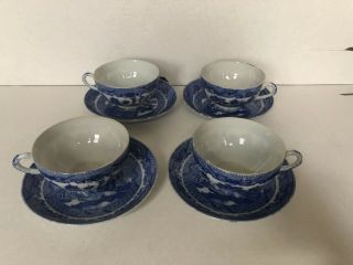 33 Piece Set Of Vintage Japan Blue Willow Child’s China Tureen,  Platter,  Teaset 7