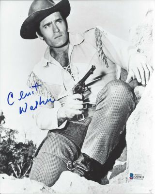 Clint Walker " Cheyenne " 8x10 Signed Photo Bas Q29433