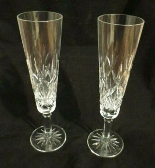 Tiffany & Co.  Crystal Sybil Champagne Flutes Pair