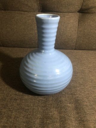 Vintage Antique Light Blue Bauer Pottery Ringware Water Carafe Rare