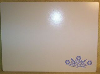 Vintage Corning Ware " Blue Cornflower " Glass Cutting Board (no Feet) 15 " X 11 "