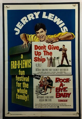 Rock A Bye Baby Movie Poster (fine) One Sheet 1963 Ship Jerry Lewis 645