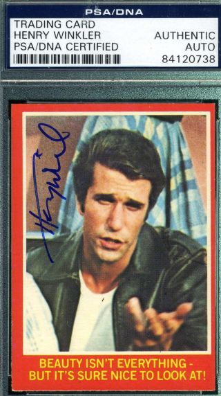 Henry Winkler Psa Dna Cert Hand Signed 1976 Topps Happy Days Card Autograph