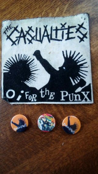 The Casualties - Patch And 3 X Badges - Bought 1990 
