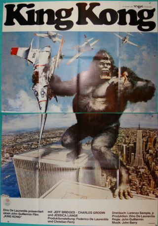 King Kong - J.  Guillermin - Twins Towers - Jeff Bridges - Jet Fighter - Dinao Dble (47x66)