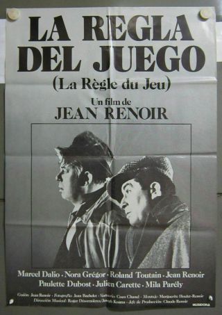 3zo66 La Regle Du Jeu Jean Renoir 1sh Spanish Poster