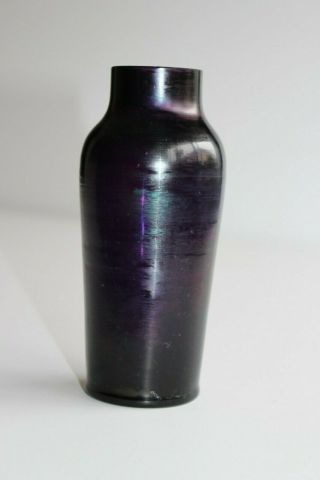 c1900 Antique ART NOUVEAU Purple Amethyst Iridescent Glass Bud Vase KRALIK LOETZ 5