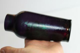 c1900 Antique ART NOUVEAU Purple Amethyst Iridescent Glass Bud Vase KRALIK LOETZ 8