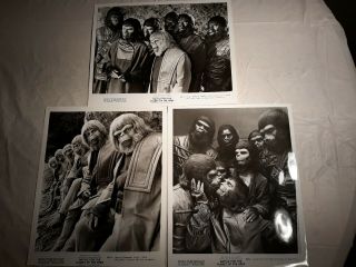 1973 Battle For The Planet Of The Apes B&w Film Stills 3 - 8x10