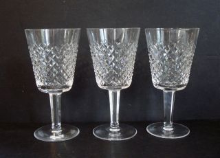 Set Of 3 Waterford Alana Cut Crystal Water Goblets