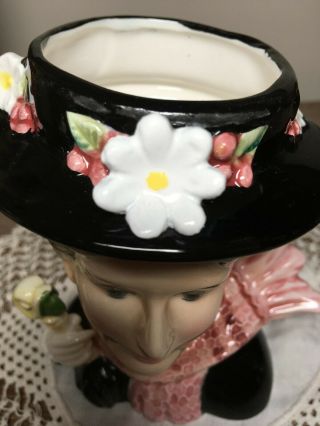 MARY POPPIN ' S 5 1/4  ENESCO WALT DISNEY lady head vase vintage headvase good 5