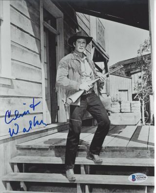 Clint Walker " Cheyenne " 8x10 Signed Photo Bas Q29436