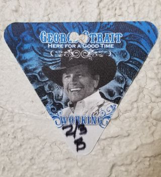 George Strait Guitar Pick/concert Backstage Pass,  Here For A Good Time Tour 2012