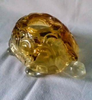 Very Rare Turtle Glass Fairy Lamp L.  E.  Smith In Amber