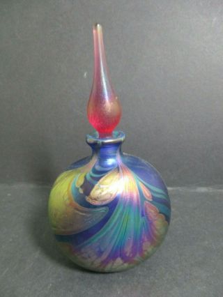 Okra Lamorna Iridescent Scent Bottle - Signed To Base - P.  C.  Brown - 1993 Bb1