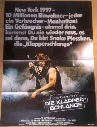 Carpenter - Kurt Russell - Escape From York Rare German Poster