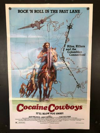 1979 Cocaine Cowboys One Sheet 1sh Movie Poster 27 X 41 Andy Warhol Jack Palance