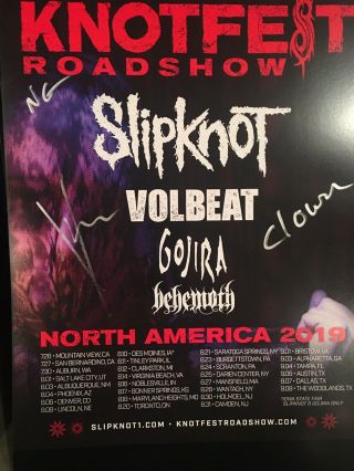 Slipknot Signed Roadshow Poster