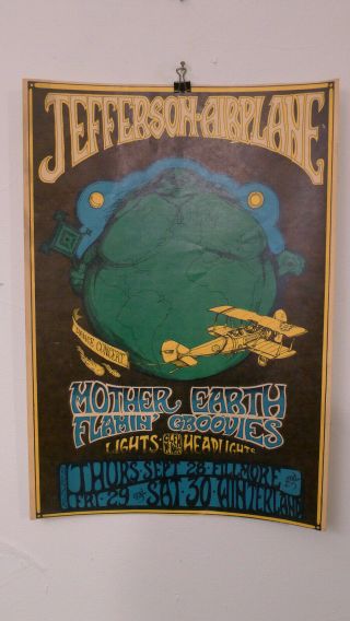 1967 Jefferson Airplane Bill Graham Fillmore Winterland Concert Poster