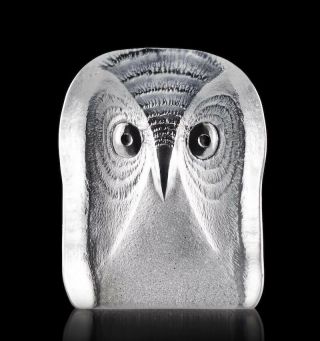 Mats Jonasson - Owl (medium) - Swedish Art Glass Sculpture - 34109