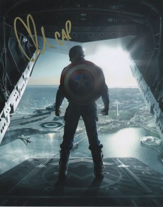 Chris Evans Avengers Captain America Signed Autographed 8x10 Photo C319