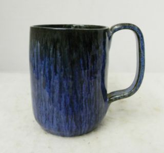 Ex Rare J.  B.  Cole Blue Malachite Glaze Nc Pottery Grand Mug,  1950 