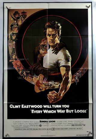 Every Way But Loose Movie Poster (veryfine) One Sheet 1978 Clint Eastwood 1701