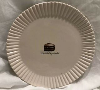 Vintage Rae Dunn Magenta Chocolate Layered Cake Plate Ridged Edge 8 Inch Vtg Htf