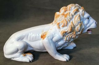 Vintage Terra Cotta Pottery Italy Lion Sculpture Hollywood Regency MCM 4