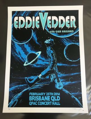 Eddie Vedder Concert Poster - 2.  25.  14 Brisbane - Signed Ae 59/100