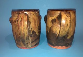 Walter Fleming Face Mugs jug Catawba Valley southern folk art pottery NC 5