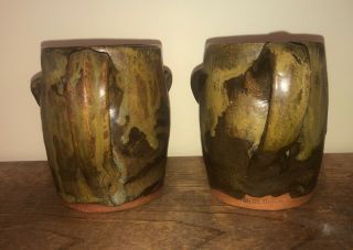Walter Fleming Face Mugs jug Catawba Valley southern folk art pottery NC 6
