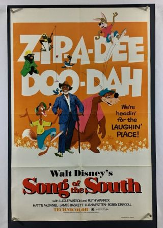 Song Of The South Movie Poster (fine -) One Sheet 1980 Rerelease 131