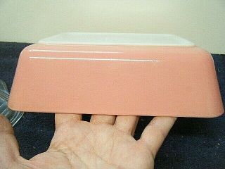 Vintage Pyrex Pink 4 Pc Refrigerator Dish Set 502 - 503 5